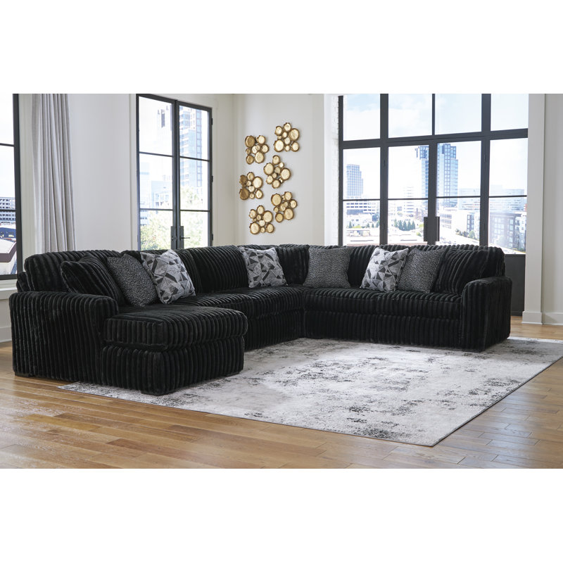【24kcat】m.cohen4点セット Hokku Designs Midnight-Madness 4-Piece Sectional with Chaise | Wayfair